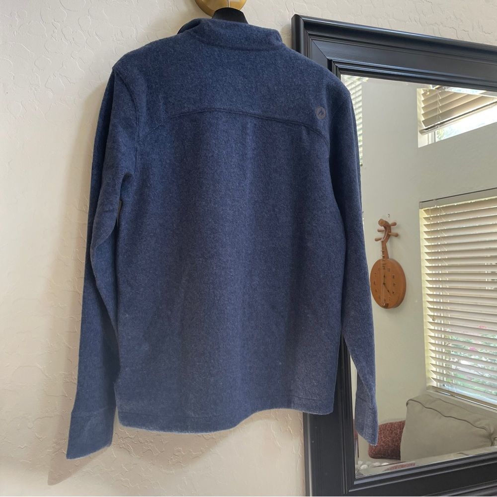 NWT Marmot Wool Blend Men's Ryerson Half Zip Fleece Sweater Jacket Indigo - Picture 4 of 4